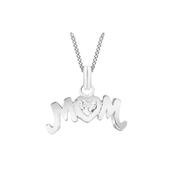 Sterling Silver Cubic Zirconia Mum Pendant