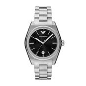 Emporio Armani Federico Stainless Steel Black Dial Watch image