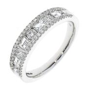 Platinum Baguette and Brilliant Diamond Set Band