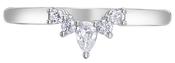 Platinum Pear Shaped Diamonds V-Shaped Band image