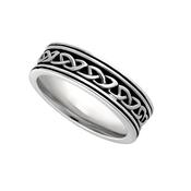 Mens Oxidised Silver Celtic Knot Ring image