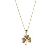 9K Gold Connemara Marble Shamrock Necklace image