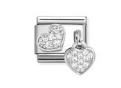 Nomination Composable Classic Link Cubic Zirconia Pavé Hearts