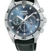 Lorus Quartz Chronograph Gents Stainless Steel Black Dial Watch