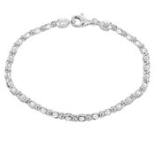 Sterling Silver Rhodium Plated Crystal Basket Bracelet