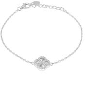 Sterling Silver Rainbow Cubic Zirconia Petal Bracelet image