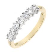 18k Gold Seven Stone Diamond Band 0.62Cts