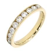 18K Gold Ten Diamond Channel Eternity Ring 0.75Cts