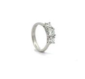 Platinum Lab Diamond 3 Stone Larger Centre Ring 2.64Cts