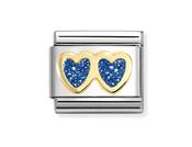 Nomination Composable Classic Links Blue Glitter Hearts