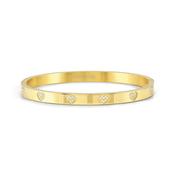 Nomination Pretty Bangle Cubic Zirconia Hearts And Gold Toned Bangle