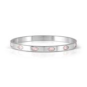 Nomination Pretty Bangle Stainless Steel And Oval Pink Cubic Zirconia
