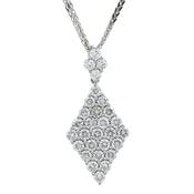 18K White Gold Twenty Five Diamond Set Kite Shape and Diamond Loop Pendant 0.75Cts
