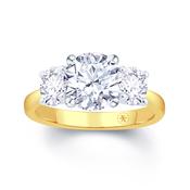 18K Gold Lab Diamond Three Stone Larger Centre and Platinum Head 1.53Cts