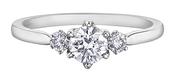 18K Gold 3 Stone Diamond Larger Centre 0.50CT