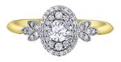 18K Gold Double Halo Oval Cluster Diamond Rings 0.40Cts