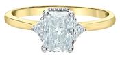 18k Gold Lab Diamond Radiant Cut Diamond Side Rings 1.04Cts