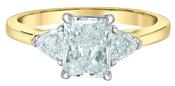 18k Gold Lab Diamond Radiant Centre and Triangular Sides 2.11Ct