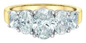 18K.Gold Lab Diamond 5 Graduated Oval Ring 1.07Cts