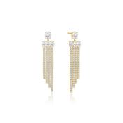 Sif Jakobs Ellisse Piccolo Gold Plated 4 Row Drop Cubic Zirconia Earrings