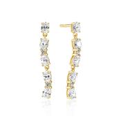 Sif Jakobs Ellera 5 Oval Drops Cubic Zirconia Gold Plated Earrings