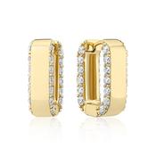 Sif Jakobs Piccolo Rectangular Gold Plated Cubic Zirconia Hoop Earrings
