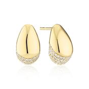 Sif Jakobs Gold Plated Pave Cubic Zirconia Acorn Style Stud Earrings