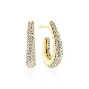 Sif Jakobs Goccia Piccolo Gold Plated Cubic Zirconia Pave Set Hook Earrings