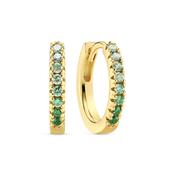 Sif Jakobs Ellera Green Stone Gold Plated Hoop Earrings