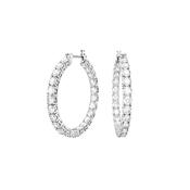 Swarovski Matrix Silver Crystal Hoop Earrings