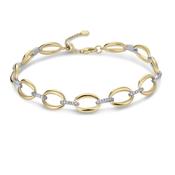 Gisser Gold Plated Cubic Zirconia Open Oval Link Bracelet