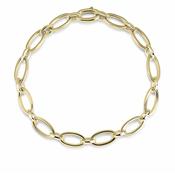 Gisser Gold Plated Open Oval Link Bracelet