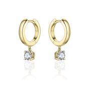 Gisser Gold Plated Hoops With Cubic Zirconia image