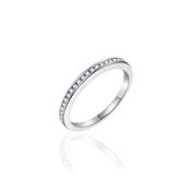 Gisser Silver Cubic Zirconia Channel Set Band Ring