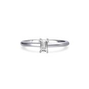 Gisser Silver Band Rectangular Cubic Zirconia Ring