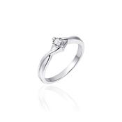 Gisser Silver Band With Cubic Zirconia In Twist Ring