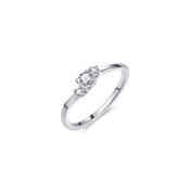 Gisser Silver Cubic Zirconia 3 Stone Ring