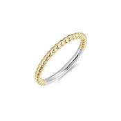 Gisser Gold Plated Beaded Front Plain Back Ring
