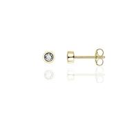 Gisser Gold Plated Rubover Cubic Zirconia Stud Earrings