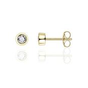 Gisser Gold Plated And Cubic Zirconia Stud Earrings