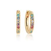 Sif Jakobs Ellera Multi Stone Gold Plated Hoop Earrings