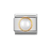 Nomination Composable Classic Link in Gold with Round White Pearl