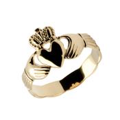 10K Gold Ladies Claddagh Celtic Weave Back Ring