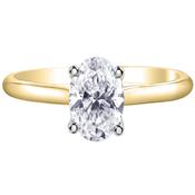18K Gold Single Diamond Brillant Cut  Ring 1.00CT