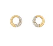 9K Gold Cubic Zirconia Open Heart Earrings image