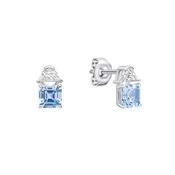 Diamonfire Square Cut Aquamarine Blue Zirconia Earrings image