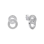 Diamonfire Linked Channel Set Doulbe Circle Stud