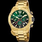 Festina Gents Chrono Gold Plated Green Dial Watch