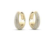 Gisser Gold Plated Pave Hoops