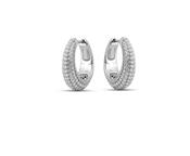 Gisser Silver Pave Hoops